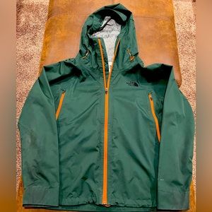 The North Face jacket windbreaker men’s large green orange